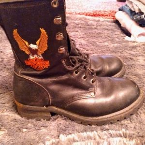 Vintage Harley Davidson combat boots